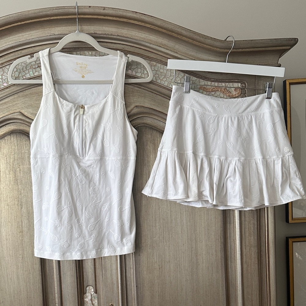 Lilly Pulitzer White Tank Top and Skirt Set